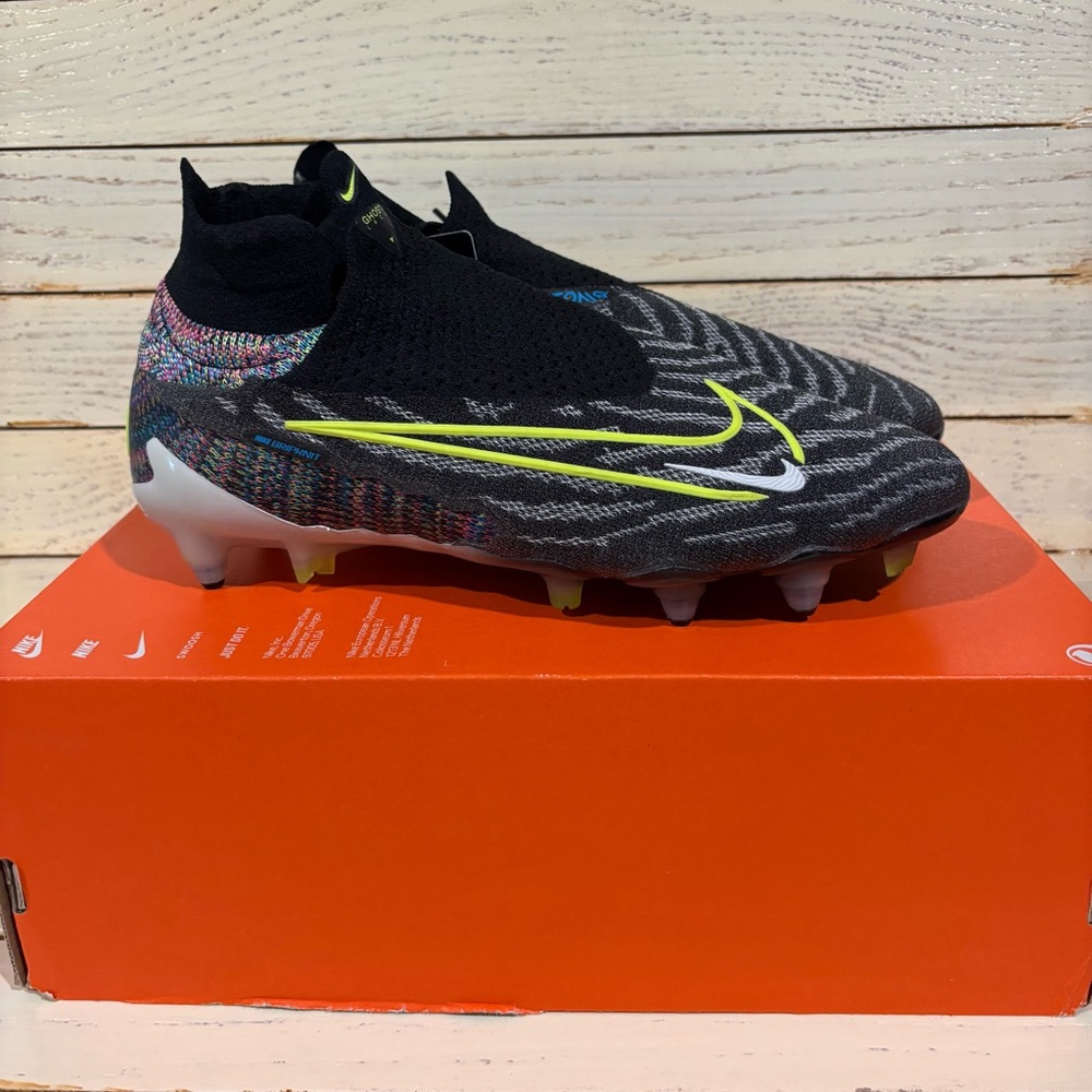 Nike Black and Neon Soccer Cleats